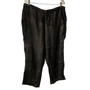 Kilol Women's Indian Silk Pants Trousers Size XL Black NEW Lightweight Delicate